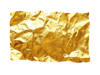 Crumpled Gold Foil Texture Isolated