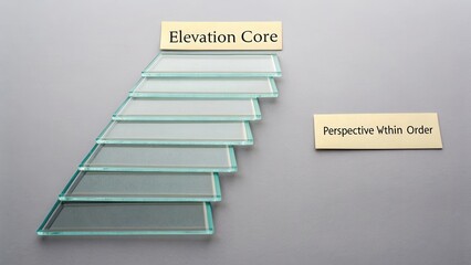 Clear Glass Layers Displaying Elevation Core and Perspective Within Order for Architectural Visualization and Design