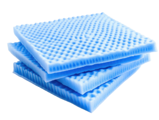 Stacked blue textured foam pads