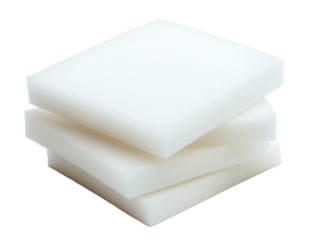 Stack of white cleaning sponges isolated