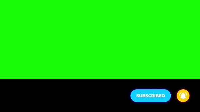 Animation of a black subscription bar on a green background in light blue and yellow colors with space for text