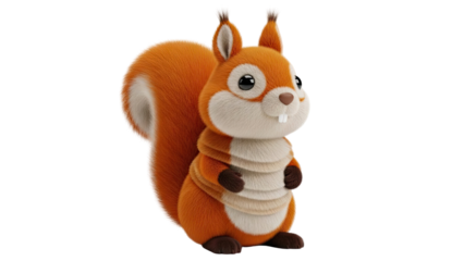 Fluffy 3D Cartoon Squirrel Character