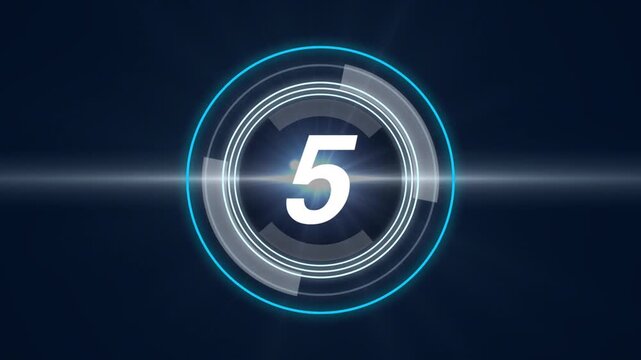 Countdown movie from 1 to 10 number old film timer count in grey retro style vintage video timer. Movie-style countdown Counting from 1 seconds.