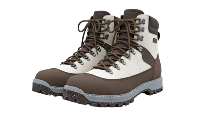 Pair of Two-Tone Hiking Boots with Laces