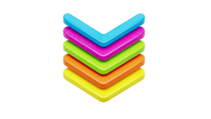 Stack of Colorful Arrow Shapes Pointing Down