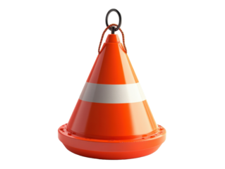 Orange Floating Navigation Buoy Isolated