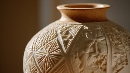 Macro Close Up of Ancient Vase Art Showing Curves and Narrative
