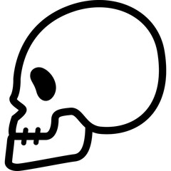 Human skull profile silhouette icon