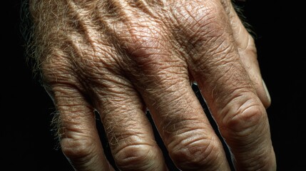 Macro Close Up of Human Hand Texture in Soft Natural Light
