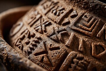 Artisan Clay Carving Highlighting Tribal Heritage and Texture
