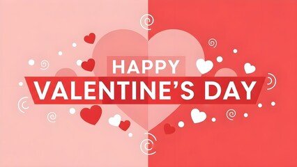 Valentine's Day greeting card with hearts and festive decorations