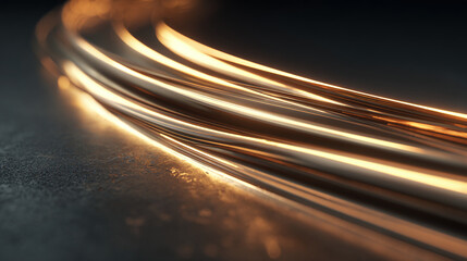 Intricate copper tubes in abstract design. The image showcases the sleekness and shine of the metal