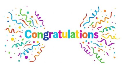 Colorful congratulations design with confetti