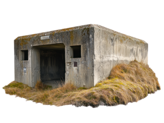 Old Concrete Military Bunker on Grass