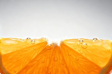 Orange slice with water droplets