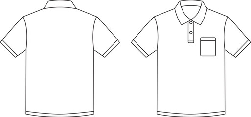 ポロシャツ　白　半袖　胸ポケット