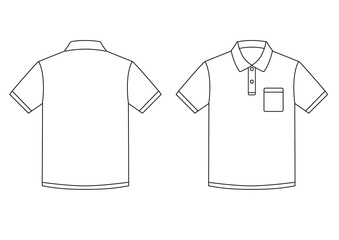 ポロシャツ　白　半袖　胸ポケット