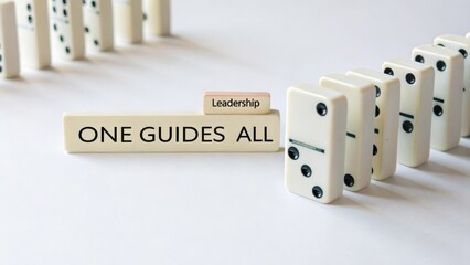Leadership Inspiration Through Domino Effect Concept Representing Influence and Guidance in Team Dynamics and Success