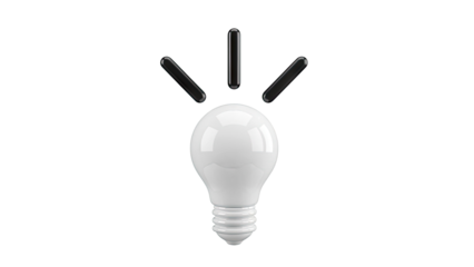 White Light Bulb with Rays