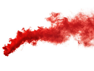 Red ink cloud swirl on transparent background