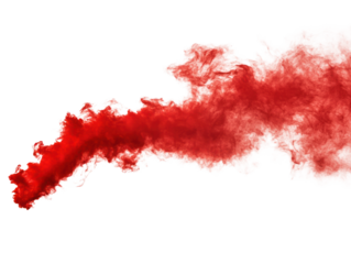 Red ink cloud swirl on transparent background