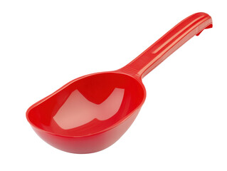 Red Plastic Kitchen Scoop Isolated