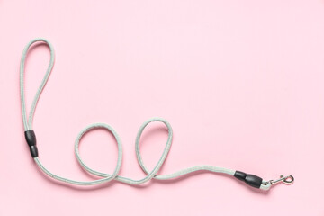 Pet leash on pink background