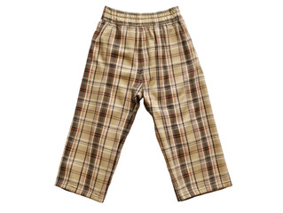 Plaid Beige Children?s Pants Isolated