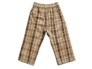 Plaid Beige Children?s Pants Isolated
