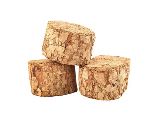 Cork Bark Cylinders Isolated on Transparent Background