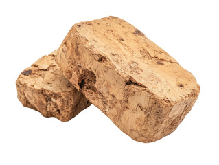 Two natural clay bricks isolated