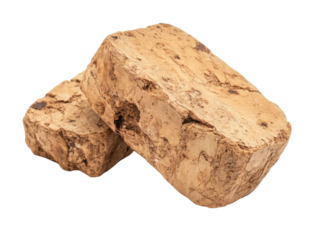 Two natural clay bricks isolated