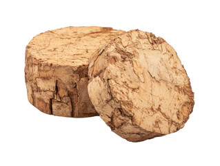 Two rustic wooden slices isolated