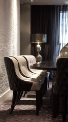 Luxury Dining Room with Elegant Quilted Chairs