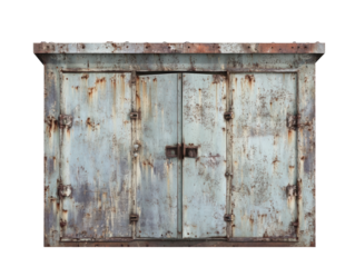 Rusty Industrial Metal Shed Door