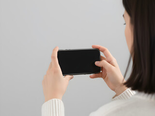 Closeup camera angle emphasizes intimate modern smartphone user interaction