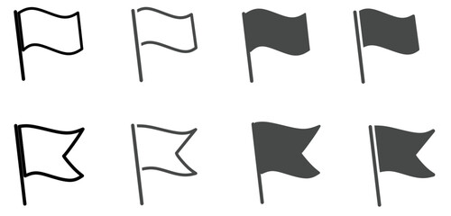 Vector illustration of a set of flags icon. Set of flag icon. Flag icon set for navigation markers, bookmarks, goals, and location indicators in modern interfaces