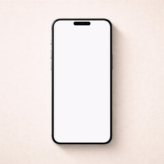 Modern Smartphone Mockup with Blank Screen on Neutral Background