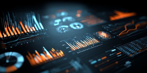 Obraz premium Comprehensive Analytics Dashboard Illustration Featuring Charts, Graphs, Data Visualizations, and Insights for Business Intelligence Analysis