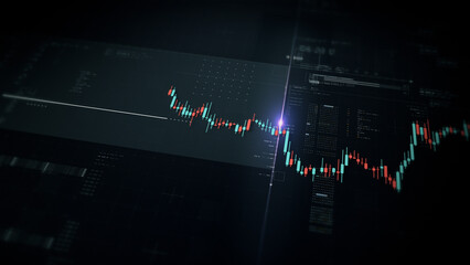 Dynamic data visuals for business info graphics, animated charts, and data-driven insights for a business meeting mock-up. Explore the world of trading, stock exchanges, and crypto