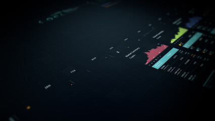 Dynamic data visuals for business info graphics, animated charts, and data-driven insights for a business meeting mock-up. Explore the world of trading, stock exchanges, and crypto