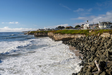 Santa Cruz shoreline and promenade California.
