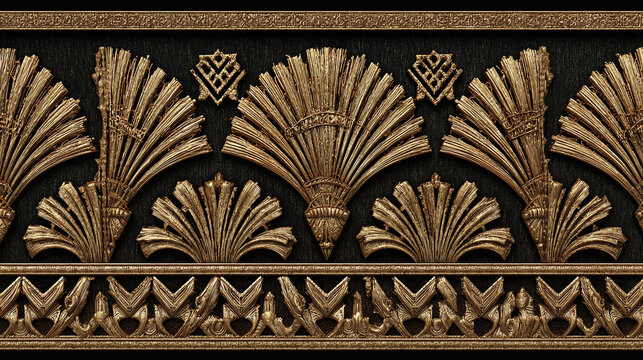 An ornate decorative border with intricate gilded details, perfect for adding a touch of elegance to any design