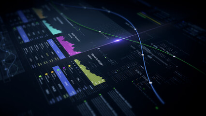 Dynamic data visuals for business info graphics, animated charts, and data-driven insights for a business meeting mock-up. Explore the world of trading, stock exchanges, and crypto