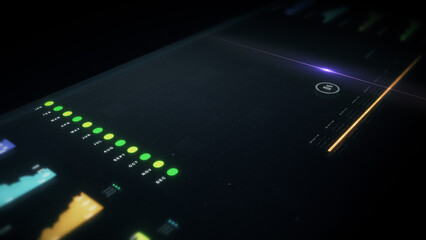 Dynamic data visuals for business info graphics, animated charts, and data-driven insights for a business meeting mock-up. Explore the world of trading, stock exchanges, and crypto