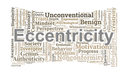 Eccentricity Word Cloud. Core Concepts of Nonconformity and Creative Individuality