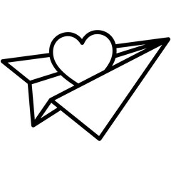 love letter valentine thin line icon.