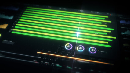 Dynamic data visuals for business info graphics, animated charts, and data-driven insights for a business meeting mock-up. Explore the world of trading, stock exchanges, and crypto