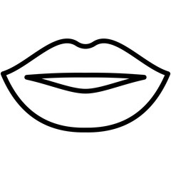 kiss love and valentine thin line icon.