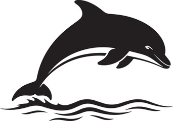 Fototapeta premium High-quality dolphin jumping silhouettes capturing playful marine motion above ocean waves